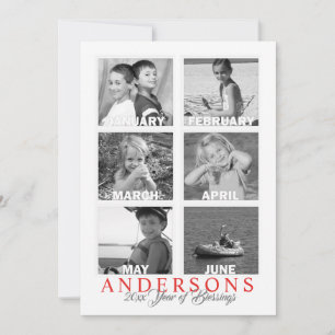 Revisión de tarjeta multifoto de doble cara de año