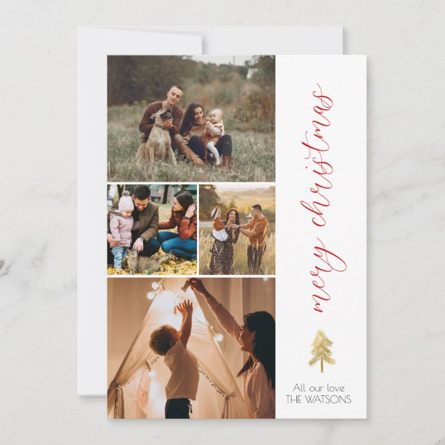 Revisión del año de la tarjeta fotográfica navideñ (Anverso)