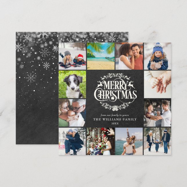 Revisión del año de Navidad 12 fotos  (Anverso / Reverso)