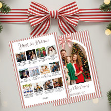 Revisión del año Navidad con foto de arco y lazo r