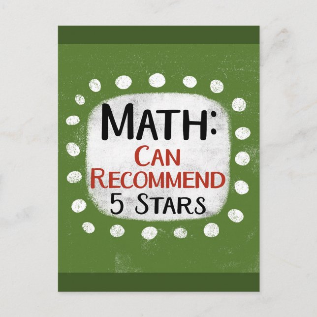 Revisión matemática 5 estrellas postal (Anverso)