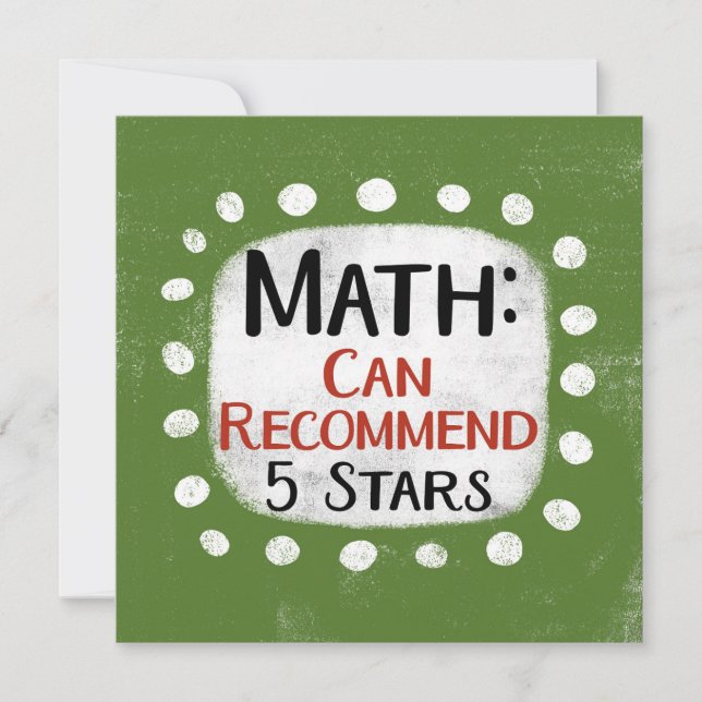 Revisión matemática 5 estrellas Tarjeta de saludo (Anverso)