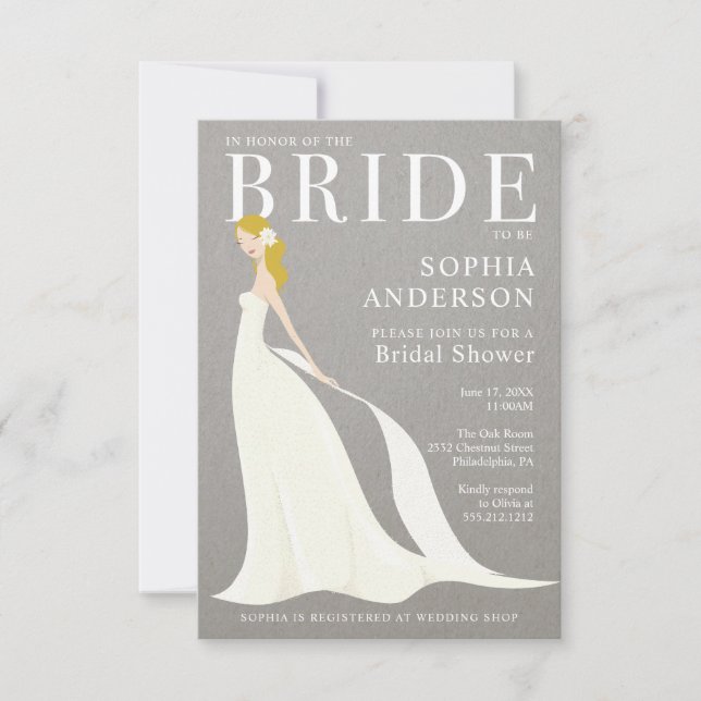 Revista Bridal Elegant Bridal Shower Invitación (Anverso)
