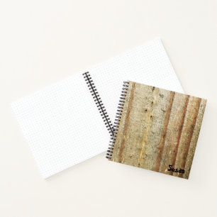 Revista de cuaderno de bocetos de Rough Brown Wood