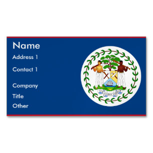 Revista de tarjetas de visita con bandera de Belic