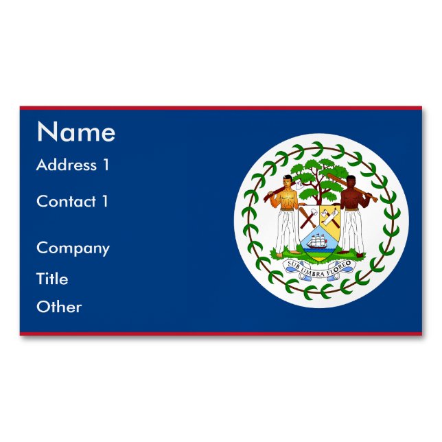 Revista de tarjetas de visita con bandera de Belic (Anverso)