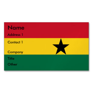 Revista de tarjetas de visita con bandera de Ghana
