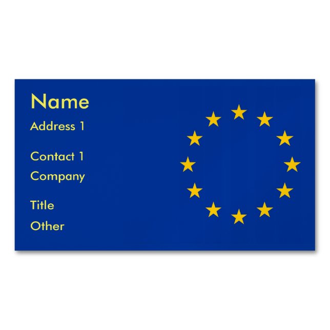 Revista de tarjetas de visita con bandera de la Un (Anverso)