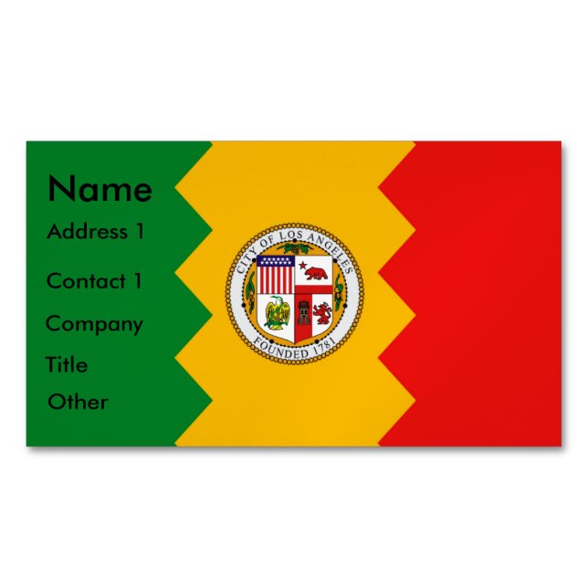 Revista de tarjetas de visita con bandera de Los Á (Anverso)