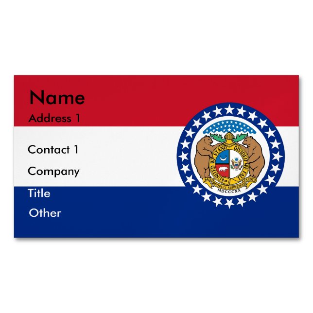 Revista de tarjetas de visita con bandera de Misur (Anverso)