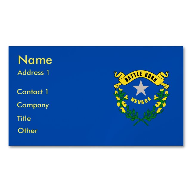 Revista de tarjetas de visita con bandera de Nevad (Anverso)