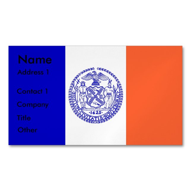 Revista de tarjetas de visita con bandera de Nueva (Anverso)