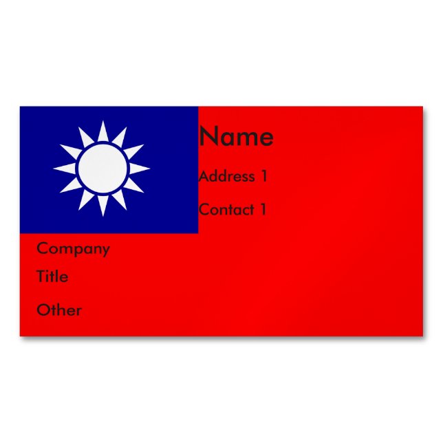 Revista de tarjetas de visita con bandera de Taiwá (Anverso)