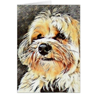 Revista la tarjeta de Morkie con cobre