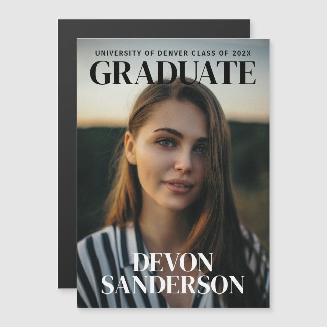 Revista moderna Invitación de graduación de la rev (Anverso/Reverso)