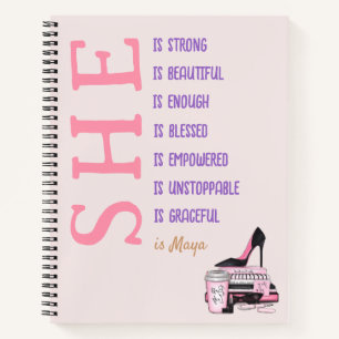 Revista para mujeres fuertes con cuaderno rosa per