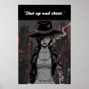 Revy – Cállate y Dispara Póster de Cita Arte de
