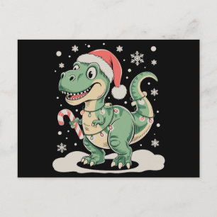 Rex de Navidad T Dinosaurio Gorro de Santa Xmas Fi