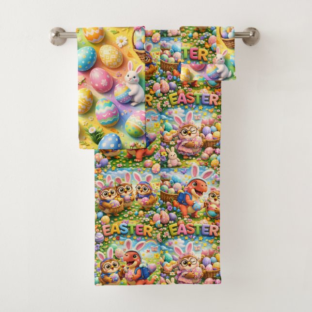 rex hoot three-piece bathroom towel set (In situ)