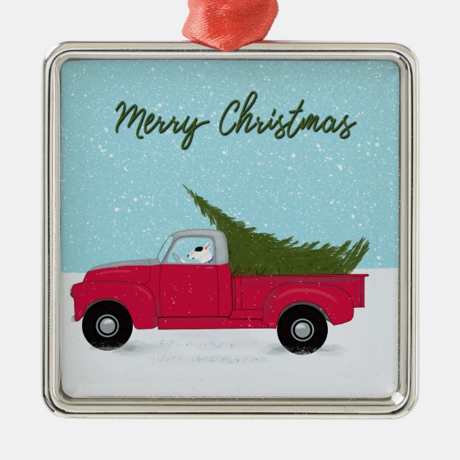 Rex The TV Terrier Feliz Ornamento De Navidad (Frente)