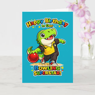 Rexy el T-Rex Superestrella de Bolos Tarjeta de