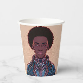Rey Afrofuturista 8 oz. Vaso de Papel