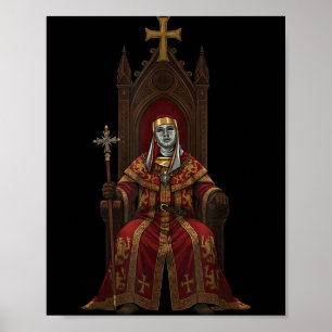 Rey Baldwin Iv Máscara Floral Arte Medieval Cruzad