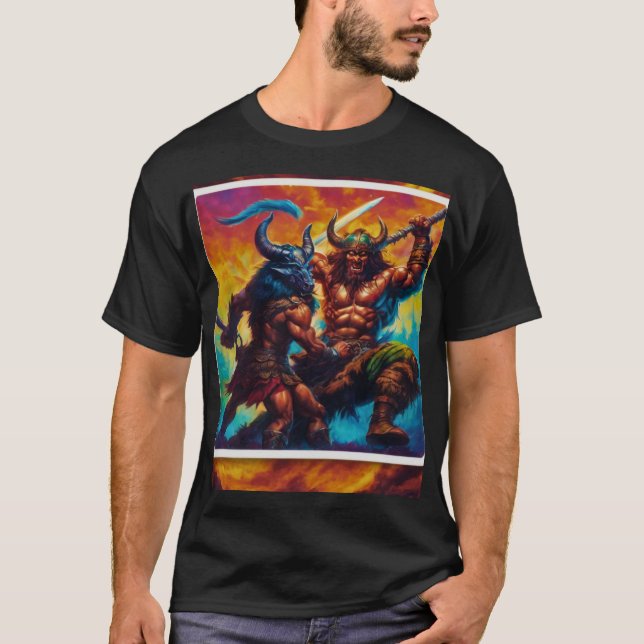 Rey bárbaro combate camiseta (Anverso)