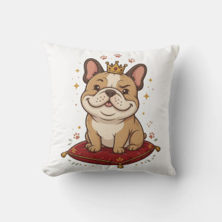 Rey Bulldog Francés Almohada Lanza Amante Frenchie