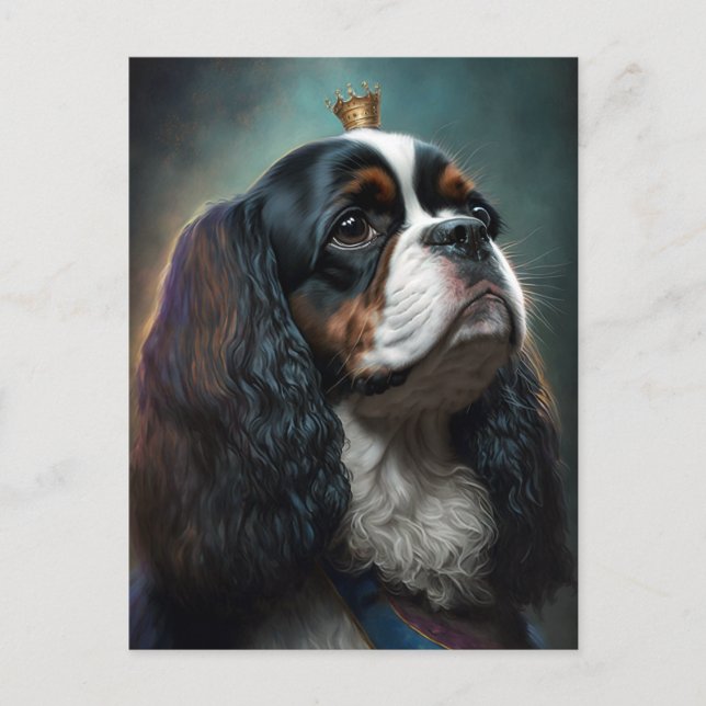 Rey Charles Cavalier Spaniel con postal de la Coro (Anverso)