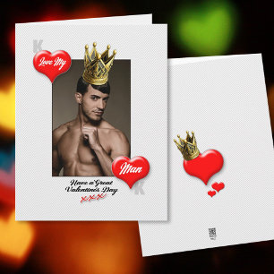 Rey de Corazones Ama a Mi Hombre Tarjeta del Día d