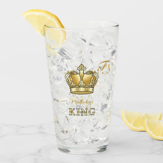 Rey de Cumpleaños Corona Real Monograma de Lujo (Anverso (hielo))