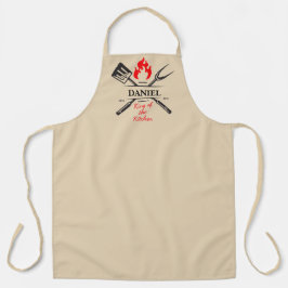 Rey de la Cocina Delantal Personalizable Champagne