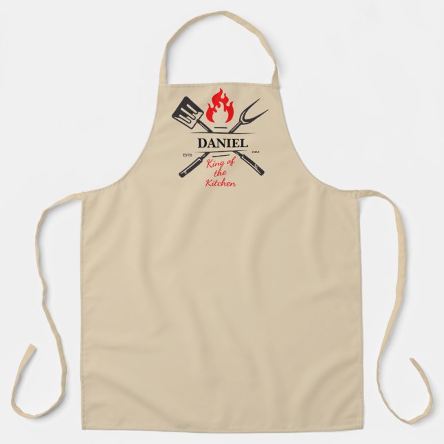 Rey de la Cocina Delantal Personalizable Champagne (Anverso)