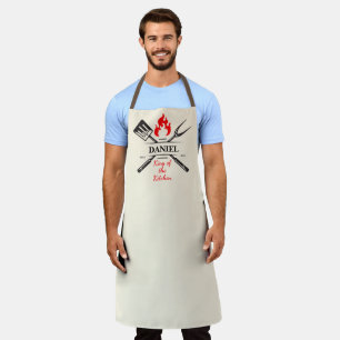 Rey de la Cocina Delantal Personalizable Crema Cál