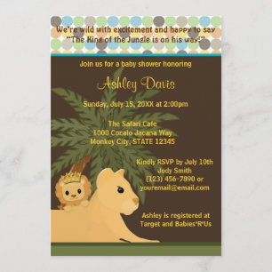Rey de la invitación de Baby Shower del LEÓN de la