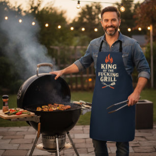 Rey de la Parrilla Delantal Divertido de Barbacoa 