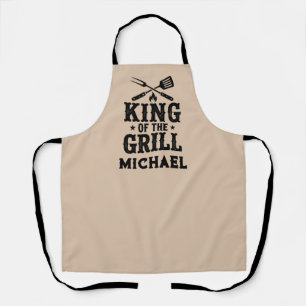 Rey de la Parrilla Delantal Personalizado de BBQ p
