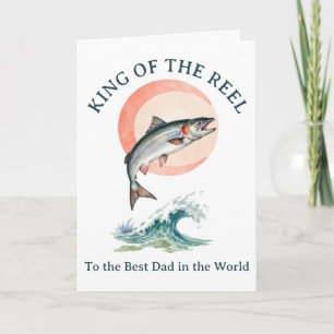 Rey de la tarjeta del Día del Padre de pesca de sa