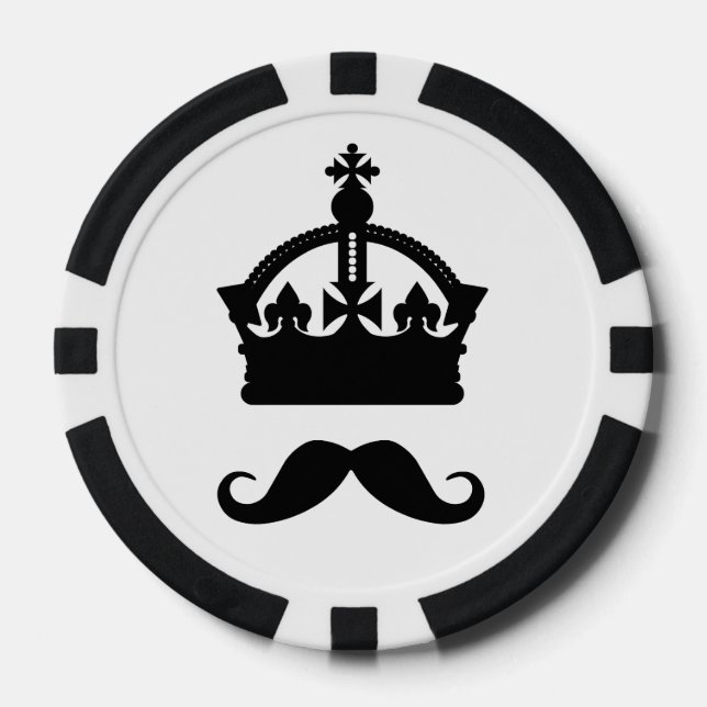 Rey de Mustaches personalizado fichas de póquer (Anverso)