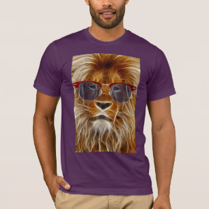 rey del león de la camiseta salvaje del fractal