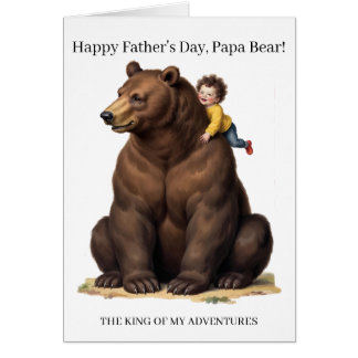 Rey Oso Papá Tarjeta del Día del Padre de Mis Aven