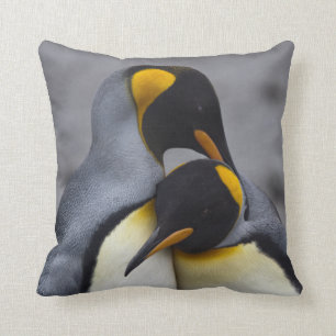 Rey pingüinos en almohada del amor