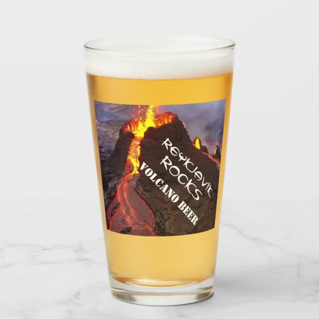 Reykjavik Rocks Volcano Volcano Beer Glass (Anverso (lleno))