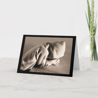 Reza sin tarjeta de felicitación de cese