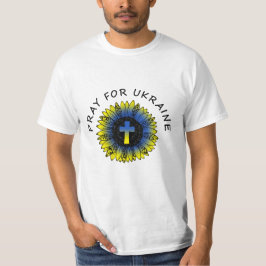 Rezar por Ucrania girasol y camiseta cruzada
