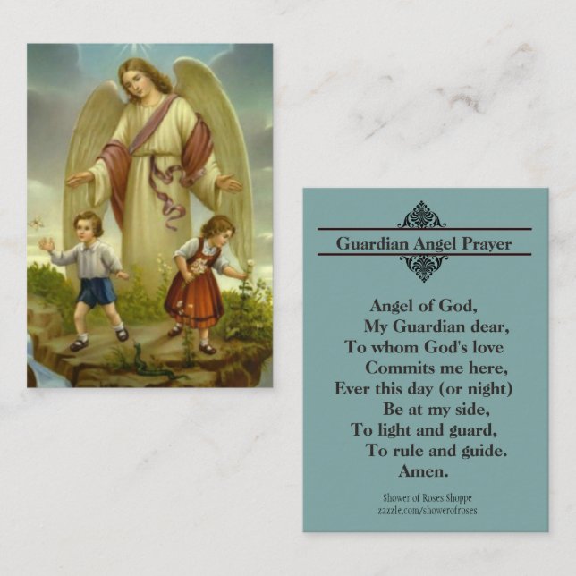 Rezo a mi tarjeta santa del ángel de guarda (Anverso / Reverso)