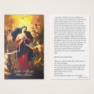 Rezo a nuestra señora Undoer de la tarjeta santa