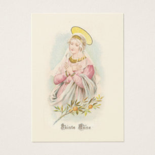 Rezo a St Anne que sostiene la tarjeta santa del