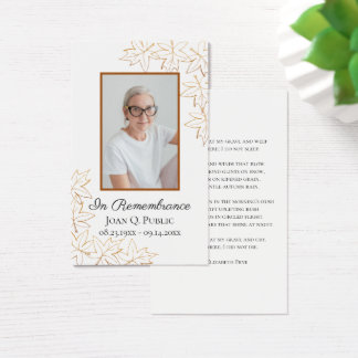 Rezo conmemorativo de Fall Maple Leaves Funeral Se